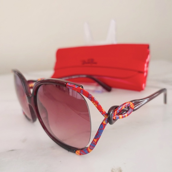 Emilio Pucci EP650S Oversized Cardinal Maroon Luxury Sunglasses with Case - Picture 10 of 12